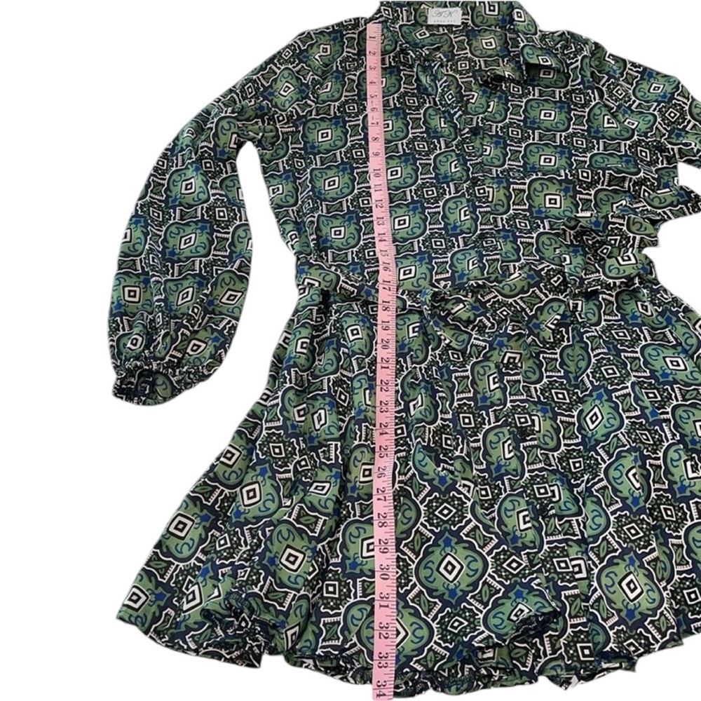 ANNA KAY Godet Shirtdress Green Size Large NWOT - Picture 13 of 17